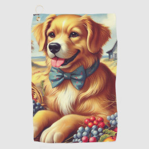 Serviette De Golf Peinture de chien de ferme mignonne