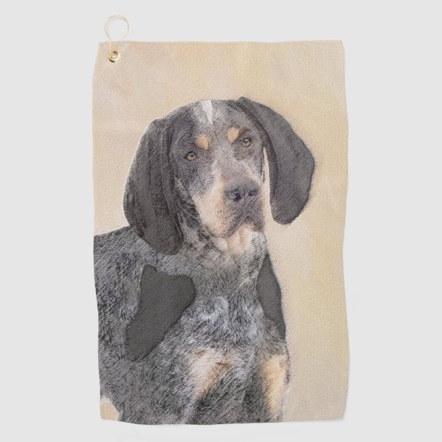 Serviette De Golf Peinture de linge bluetick - mignon chien original (Devant)