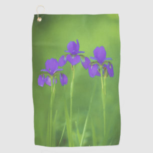 Serviette De Golf Peinture Iris Violet - Art Floral Original
