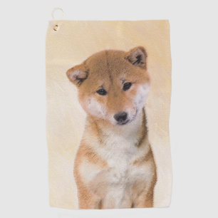 Serviette De Golf Peinture (rouge) de Shiba Inu - art original de