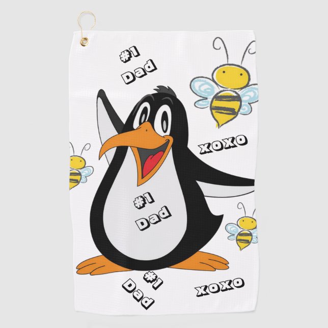Serviette de golf Penguin Bumblebee #1 Papa (Devant)