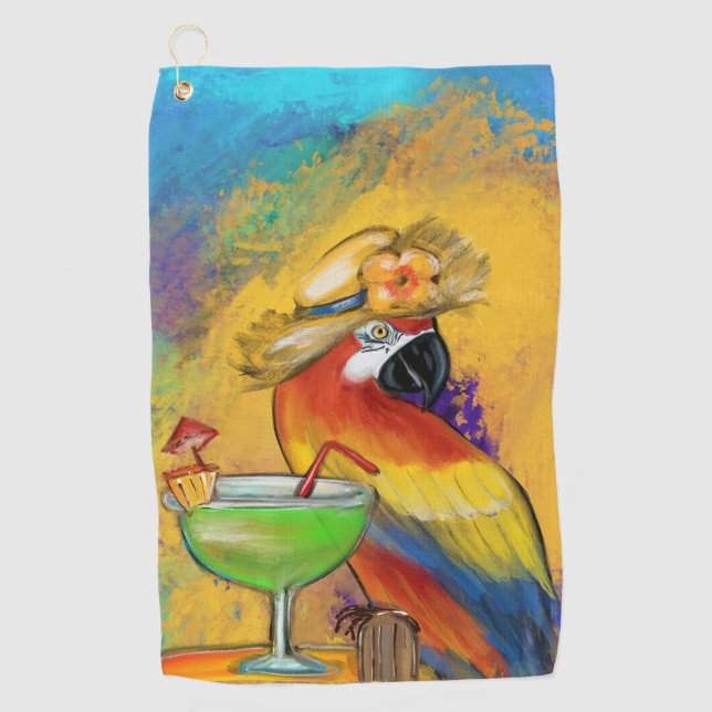Serviette De Golf Perroquets de Fête (Devant)