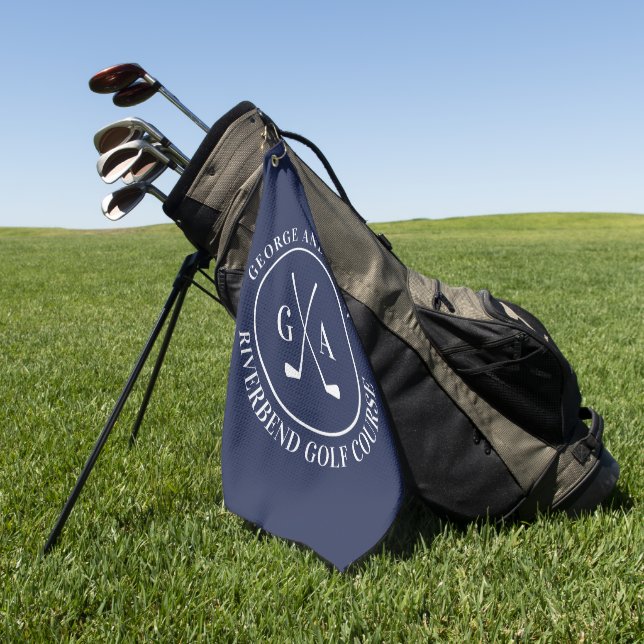 Serviette De Golf Personalized Golf Club Monogram Gift (Vert)