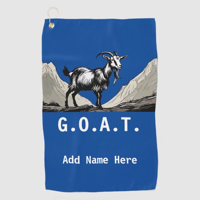 Serviette De Golf Personnalisé G.O.A.T. (Devant)
