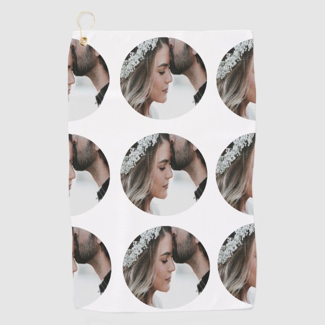 Serviette De Golf personnalisé simple ajouter circulaire photo colla (Devant)