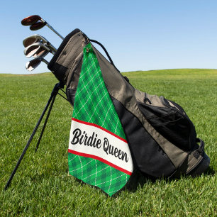 Serviette de golf personnalisée en Tartan Vert Pla