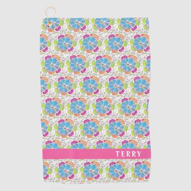 Serviette De Golf Personnalisées Boho Chic Flower Ladies (Devant)