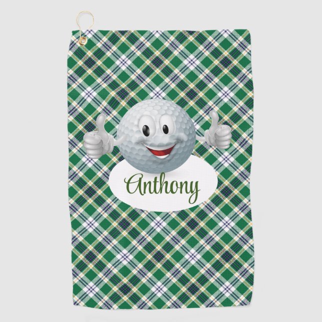 Serviette De Golf Personnaliser Golf Emoji (Devant)