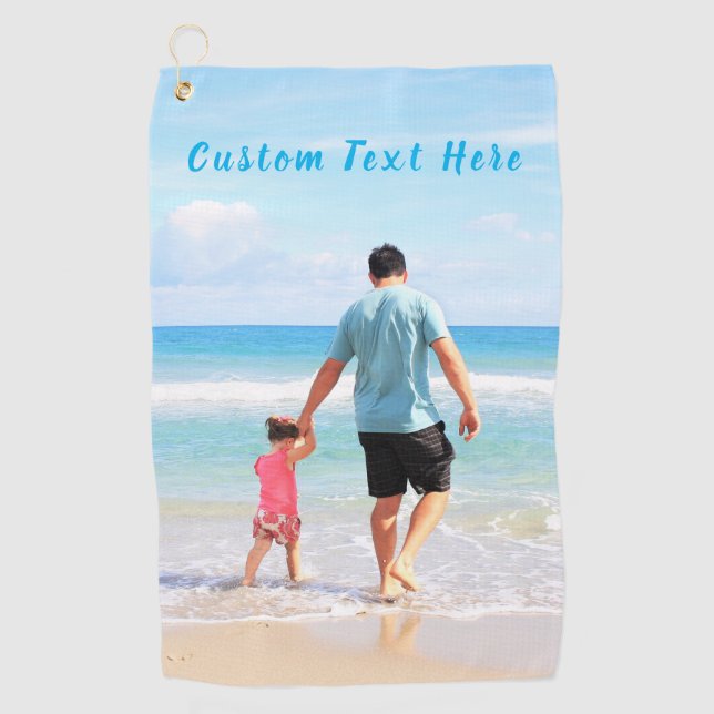 Serviette De Golf Personnalisez votre photo Golf Towel Papa Cadeau a (Devant)