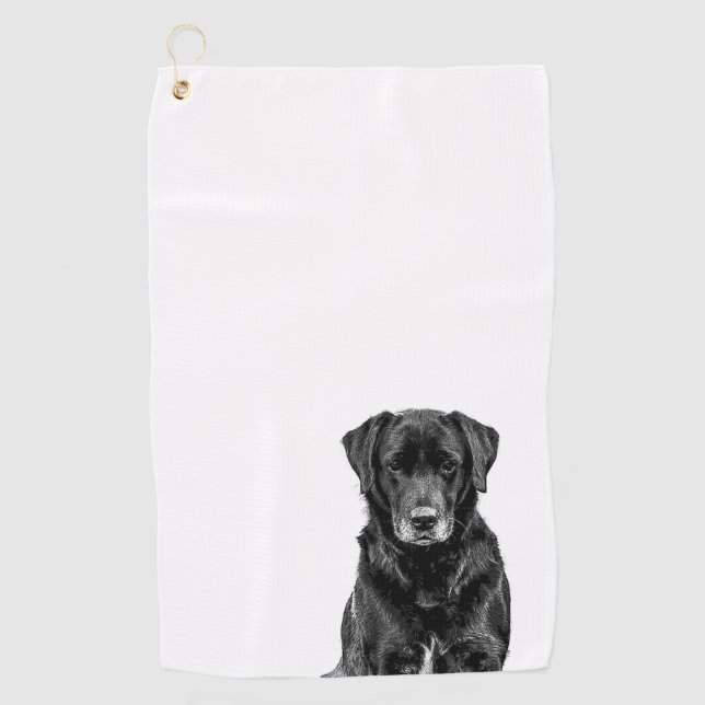 Serviette De Golf Petit Labrador Chien noir Chien Chien Chien Chien  (Devant)