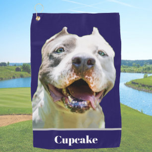 Serviette De Golf Photo de chien personnalisé avec nom personnalisé