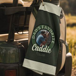 Serviette De Golf Photo du caddie préféré de papa