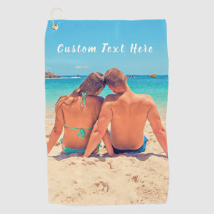 Serviette De Golf Photo et texte personnalisés - Votre propre design