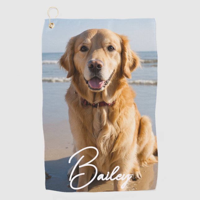 Serviette De Golf Photo personnalisée pour animal de compagnie (Devant)