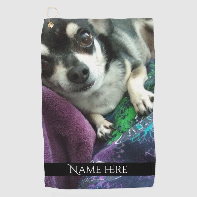 Serviette De Golf Photo personnalisée pour animal de compagnie adora (Devant)