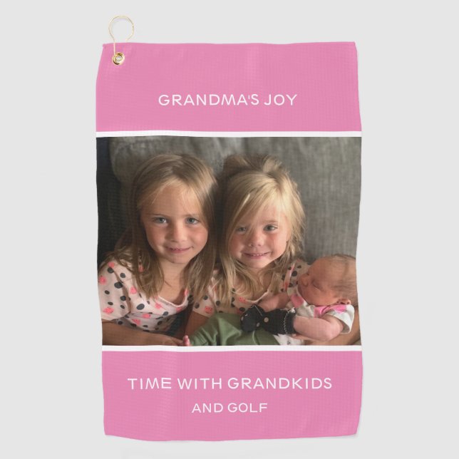 Serviette de golf Photo personnelle et Texte (Devant)