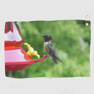 Serviette De Golf Photographie d'oiseau de colibri à gorge rubis