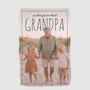 Serviette De Golf PhotoPop personnalisé On t'aime tellement papi