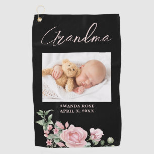 Serviette De Golf Photos florales de grand-mère rose