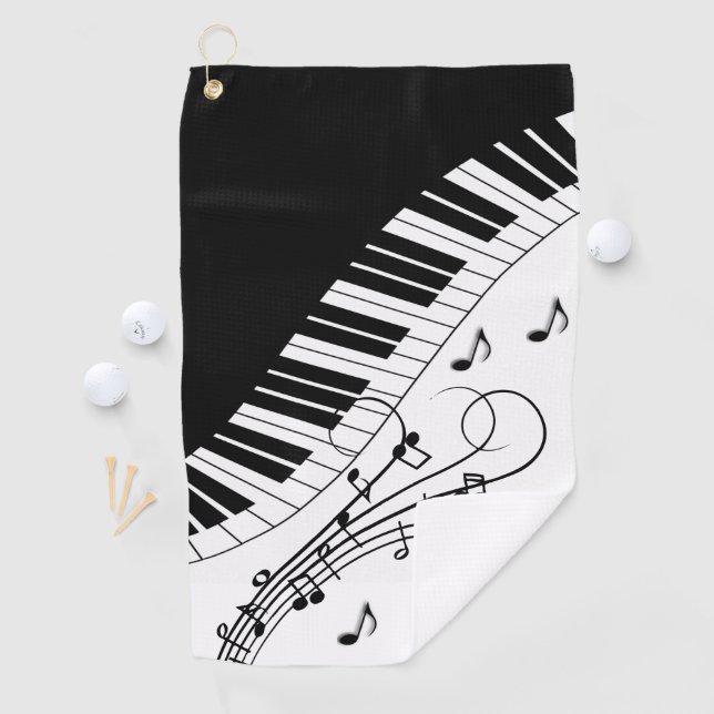 Serviette De Golf Piano Keyboard Music Design (En situation)