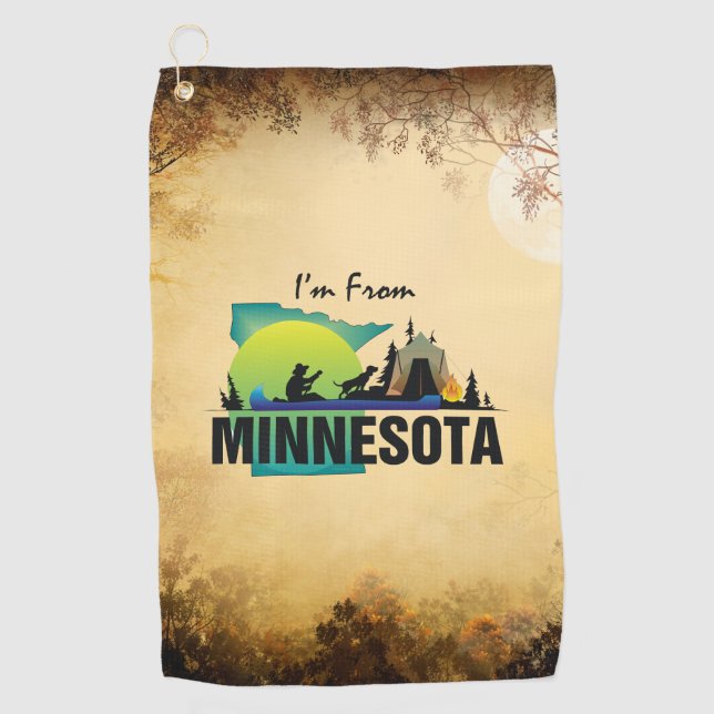 Serviette De Golf PIÈCE EN T je suis le Minnesota (Devant)