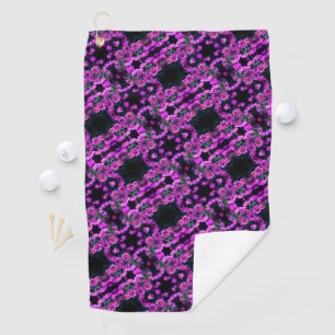 Serviette De Golf Pink Autumn Aster Flowers Abstrait Art Motif