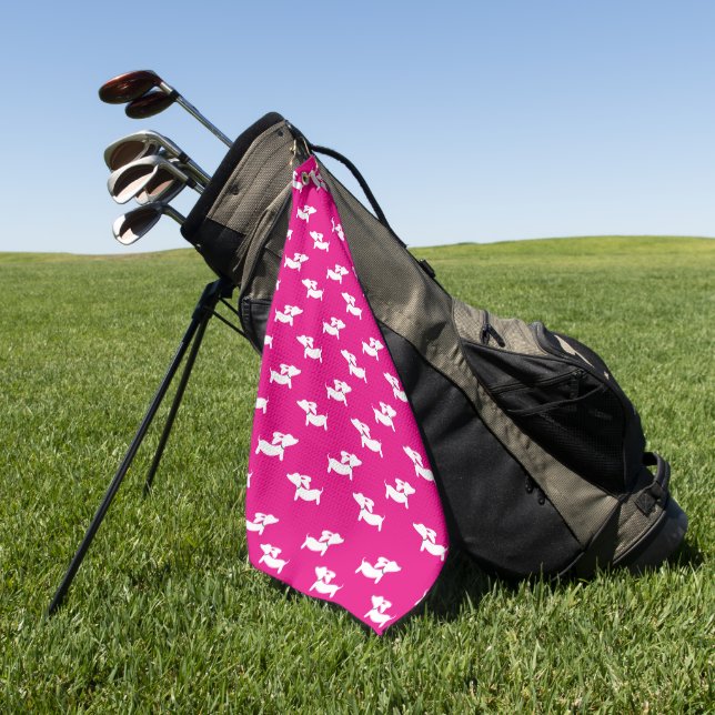 Serviette De Golf Pink Dachshund Maman Golfer Cadeau (Vert)