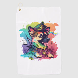 Serviette De Golf Pirate de chien berger allemand