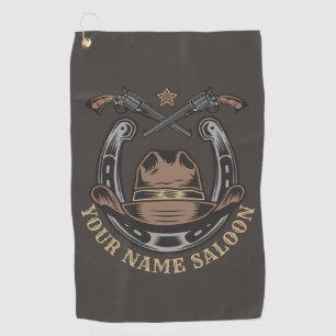 Serviette De Golf Pistolet Revolver Far West Fer à Cheval Saloon Wes