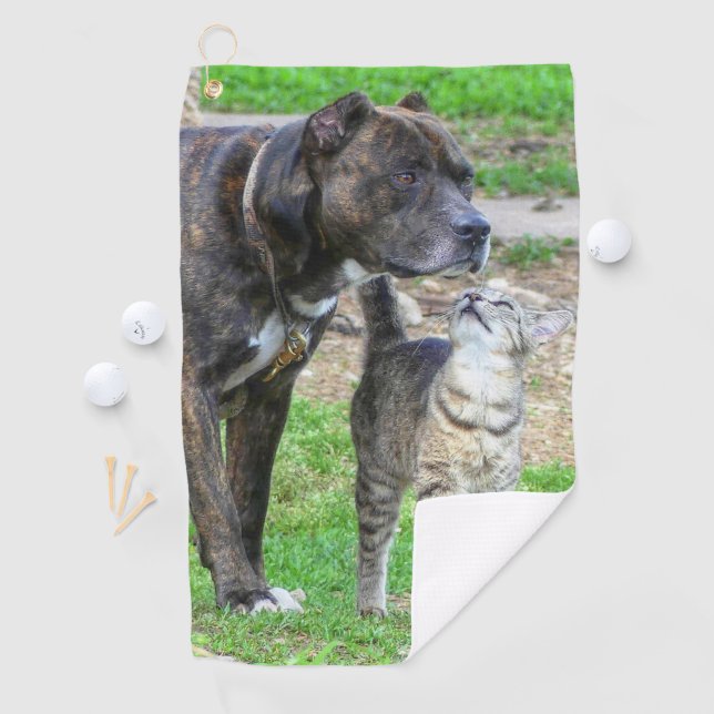 Serviette De Golf Pit Bull et Cat (En situation)
