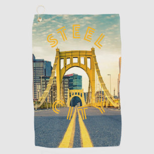 Serviette De Golf Pittsburgh Steel City Skyline Bridge Pennsylvanie
