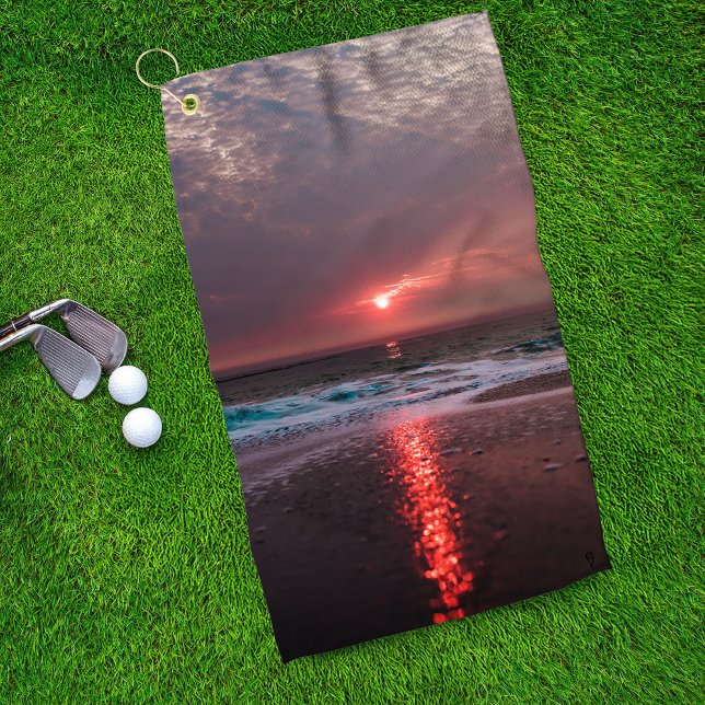 Serviette De Golf Plage Bliss Tropical Paradise Island coucher de so (Créateur téléchargé)