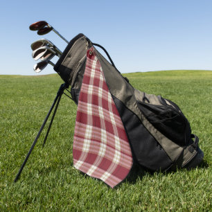 Serviette De Golf Plaid Classique Rouge Beige