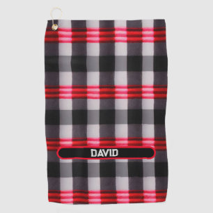 Serviette De Golf Plaid Populaire Abstrait Rouge Noir Plaid Collecti