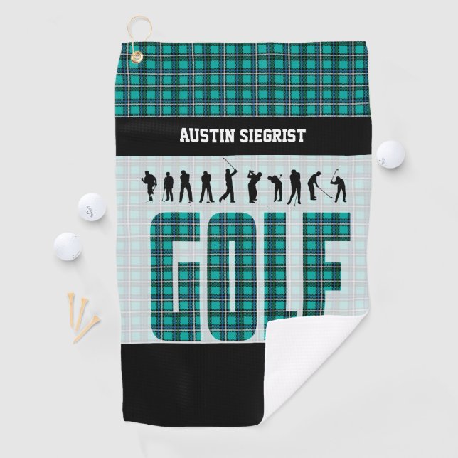 Serviette De Golf Play Golf - Turquoise (En situation)