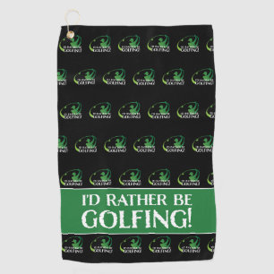 Serviette De Golf Plutôt Faire Du Golf Moderne Golfeur Sports Black