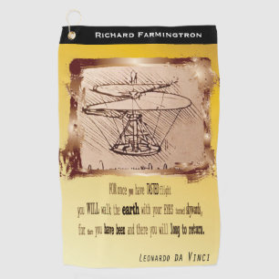 Serviette De Golf Poème volant Da Vinci Hélicoptère 🚁 Budget ✨