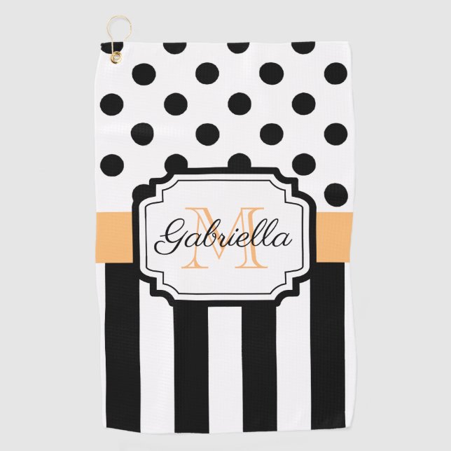 Serviette De Golf Points et bandes (Devant)
