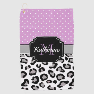 Serviette De Golf Points et Empreintes de léopard