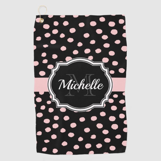 Serviette De Golf Points roses (Devant)