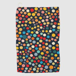 Serviette De Golf Pois colorés sur Arrière - plan foncé