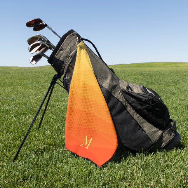 Serviette De Golf Polygonal Jaune Et Orange (Vert)