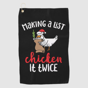 Serviette De Golf Poulet Il Deux Fois Drôle Design de Noël Poulet