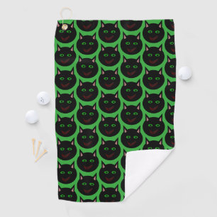 Serviette de golf pour chat noir d'Halloween