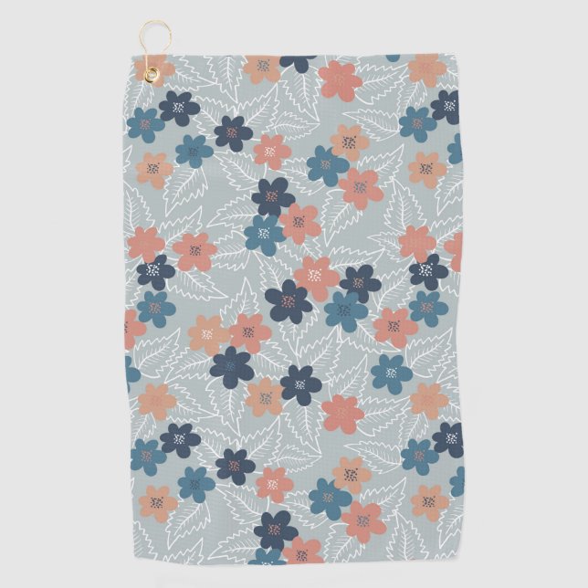 Serviette De Golf Pré aux fleurs printanières colorées (Devant)