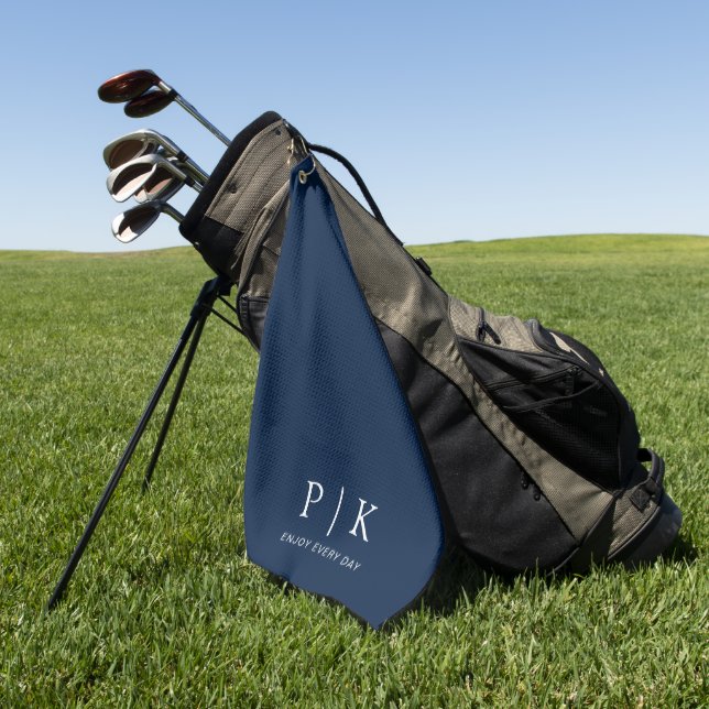 Serviette de golf premium monogramme moderne (Vert)