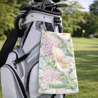 Serviette De Golf Pretty Pastel Calla Lily Personalized