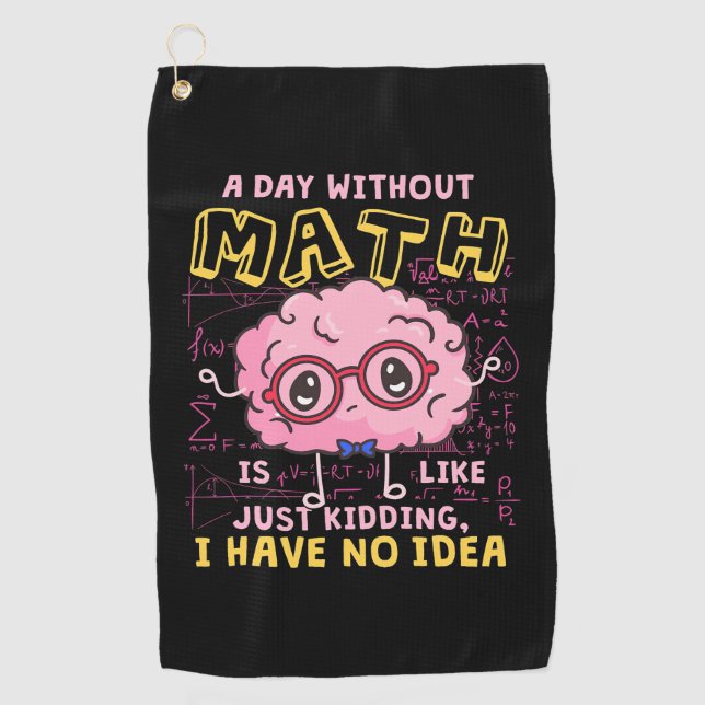 Serviette De Golf Professeur de mathématiques par jour sans mathémat (Devant)