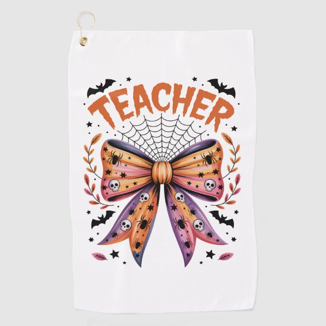 Serviette De Golf Professeur Halloween épouvantable (Devant)