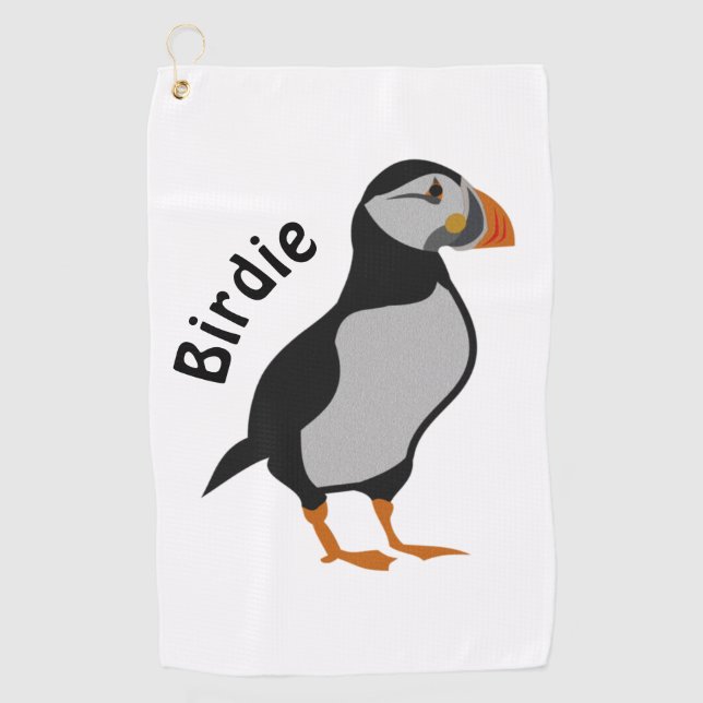 Serviette De Golf Puffin Atlantique debout La Bonne Chuck Birdie (Devant)